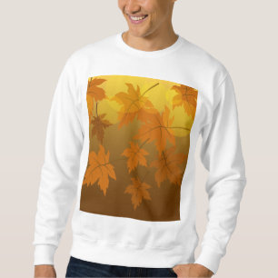 Autumn pattern with falling maple leaves and bokeh sweatshirt