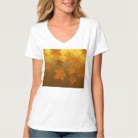 Autumn pattern with falling maple leaves and bokeh
