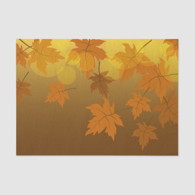 Autumn pattern with falling maple leaves and bokeh tissue paper (Front)