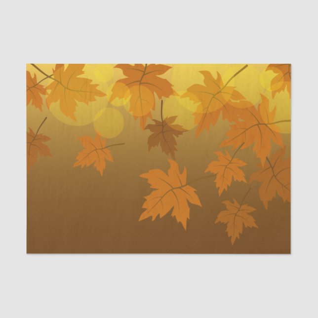 Autumn pattern with falling maple leaves and bokeh tissue paper (Front)