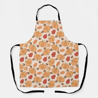 Autumn Pattern With Pumpkins, Acorns and Leaves Apron