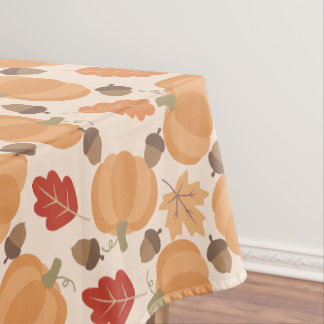 Autumn Pattern With Pumpkins, Acorns and Leaves Tablecloth