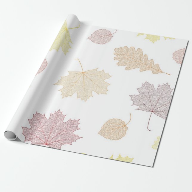 Autumn pattern wrapping paper (Unrolled)