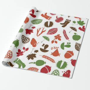 Autumn pattern wrapping paper
