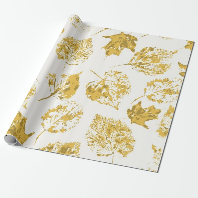 Autumn pattern wrapping paper (Unrolled)