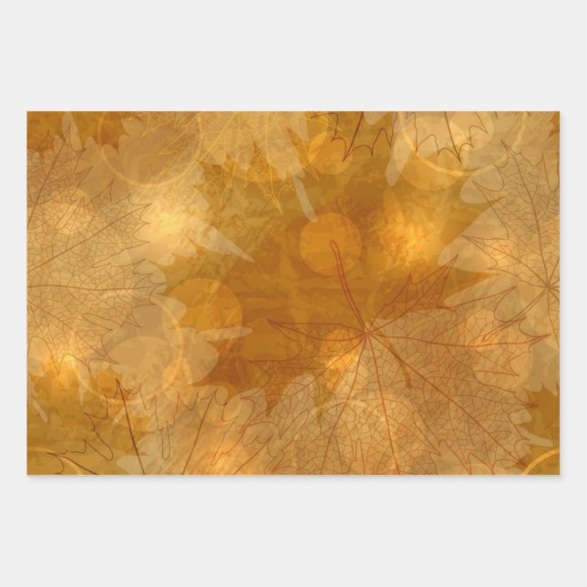 Autumn pattern wrapping paper sheet (Front)