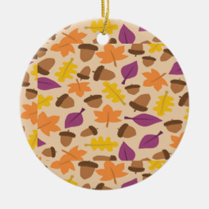 Autumn patterned ceramic tree decoration