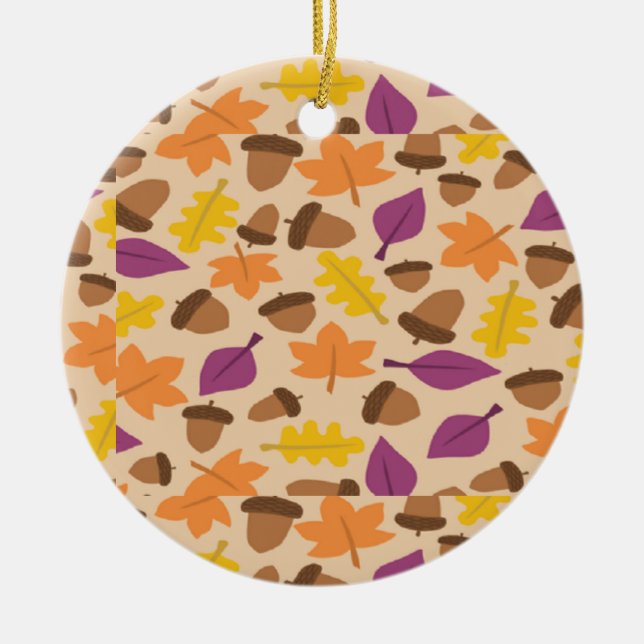 Autumn patterned ceramic tree decoration (Front)