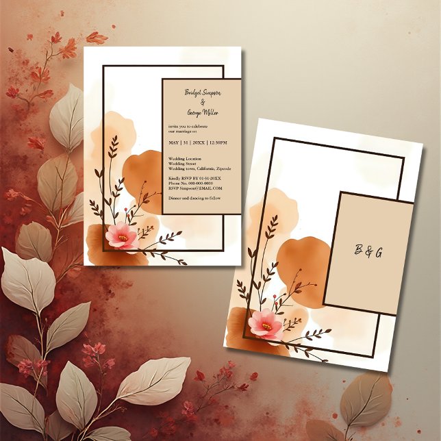 Autumn Peach Floral Watercolor Frame (Creator Uploaded)