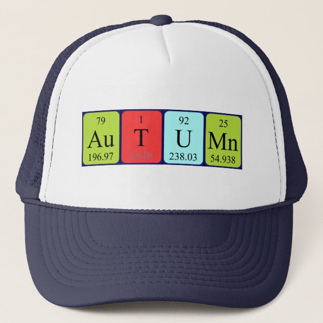 Autumn periodic table name hat (Front)