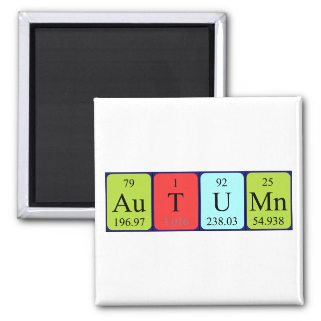 Autumn periodic table name magnet (Front)