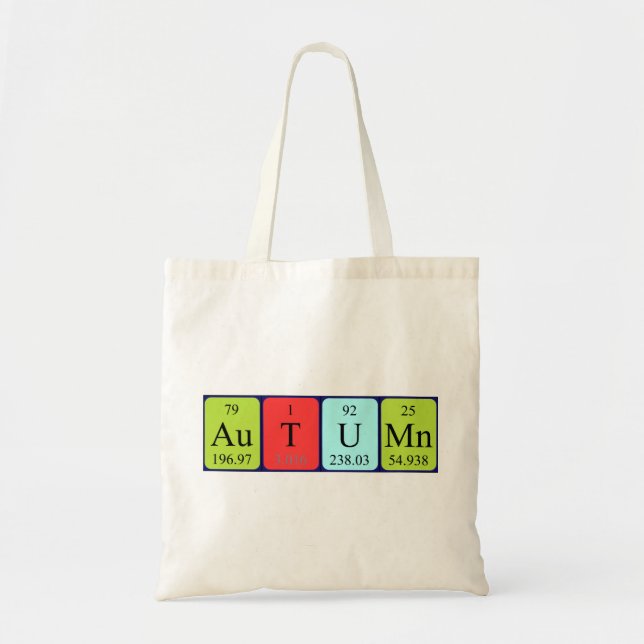 Autumn periodic table name tote bag (Front)