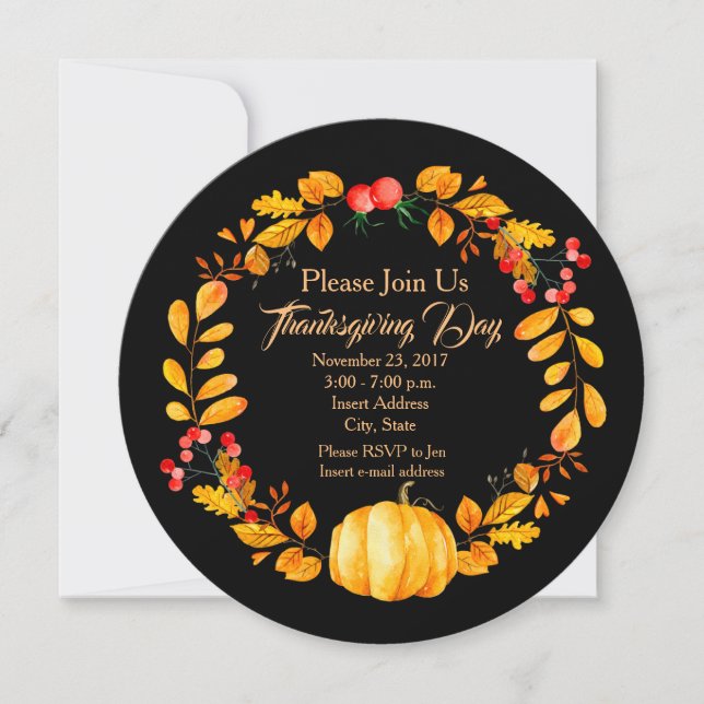 Autumn Personalised Thanksgiving Invitation (Front)