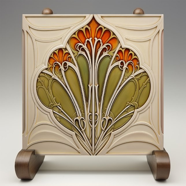 Autumn Petals Art Nouveau Tile (Creator Uploaded)