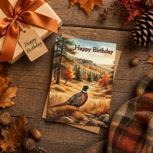 Autumn Pheasant Bird Wildlife Birthday Card