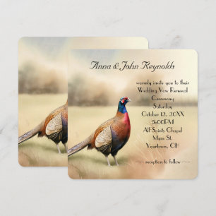 Autumn Pheasant Wedding Vow Renewal Invitation