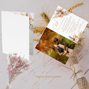 Autumn Photo Elopement Announcement Invitation