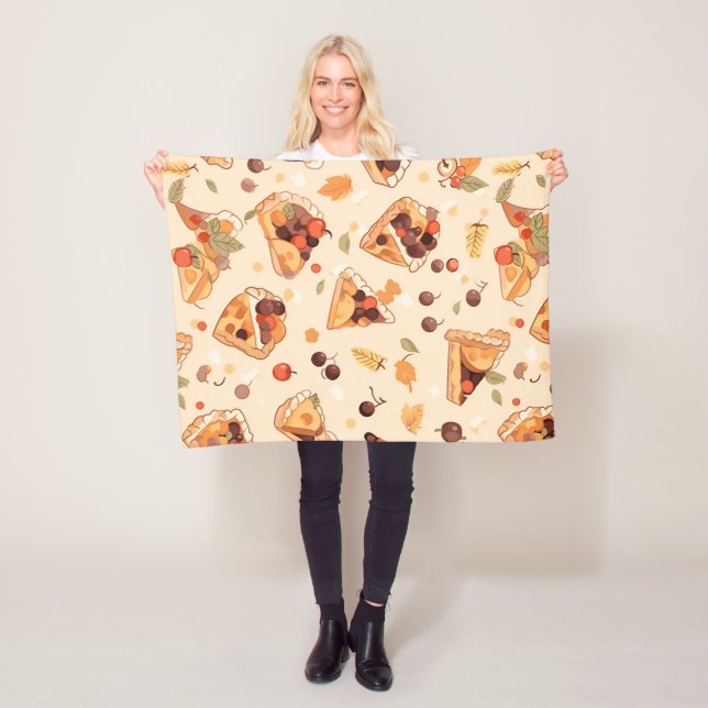 Autumn Pie Pattern Fleece Blanket (In Situ)