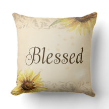 Autumn Pillow- Blessed- Square Throw Pillow