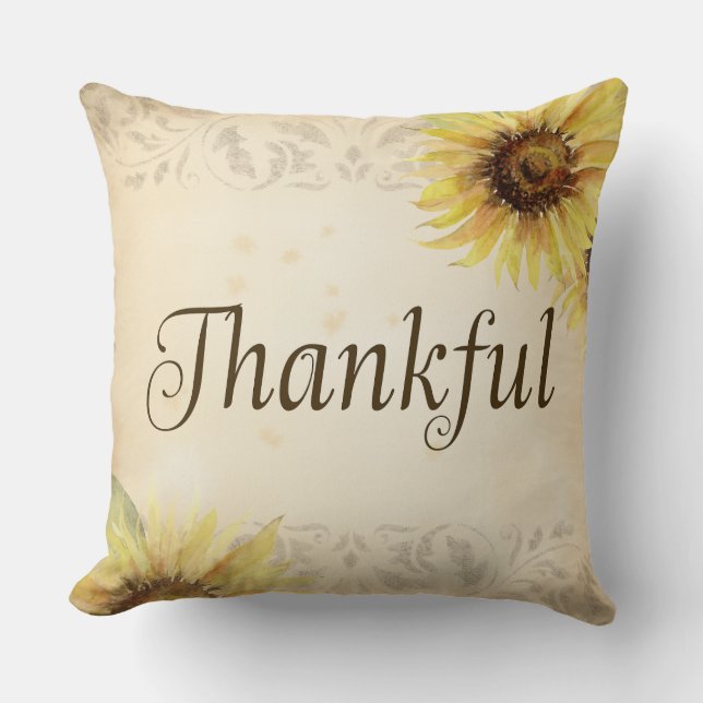 Autumn Pillow- Thankful- Square Cushion (Front)