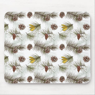 Autumn Pine Cones Mouse Mat