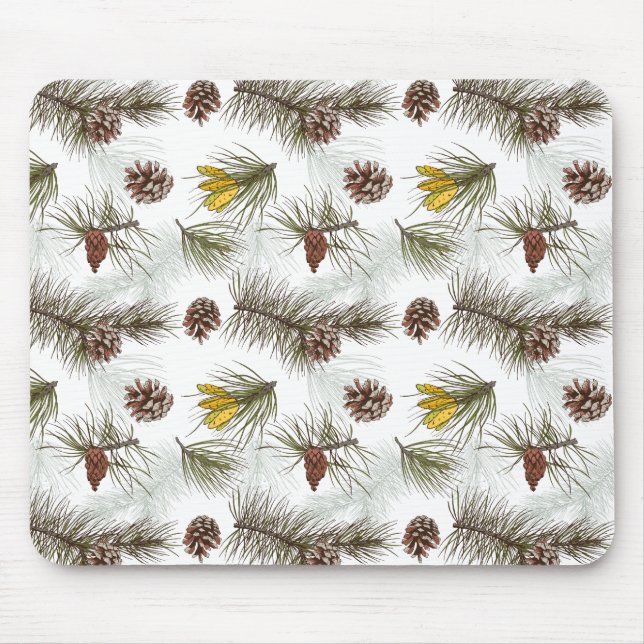 Autumn Pine Cones Mouse Mat (Front)