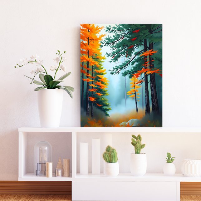 Autumn Pine Forest Mist Wall Art (Creator Uploaded)