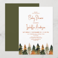 Autumn Pine Trees Baby Shower