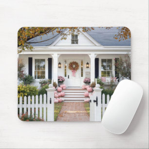 Autumn Pink Pumpkins Mouse Mat