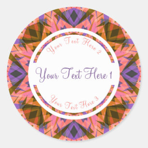 Autumn Pink Purple Fall Green Scrapbook Crafting Classic Round Sticker