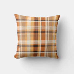 Autumn Plaid Cosy Fall Pattern Design Cushion