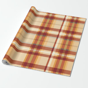 Autumn Plaid Cosy Fall Pattern Design Wrapping Paper