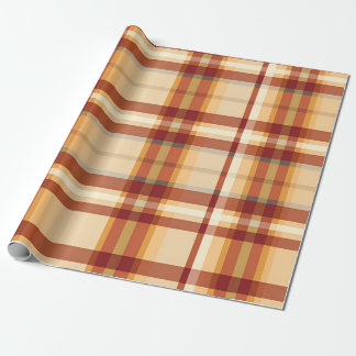 Autumn Plaid Cosy Fall Pattern Design Wrapping Paper
