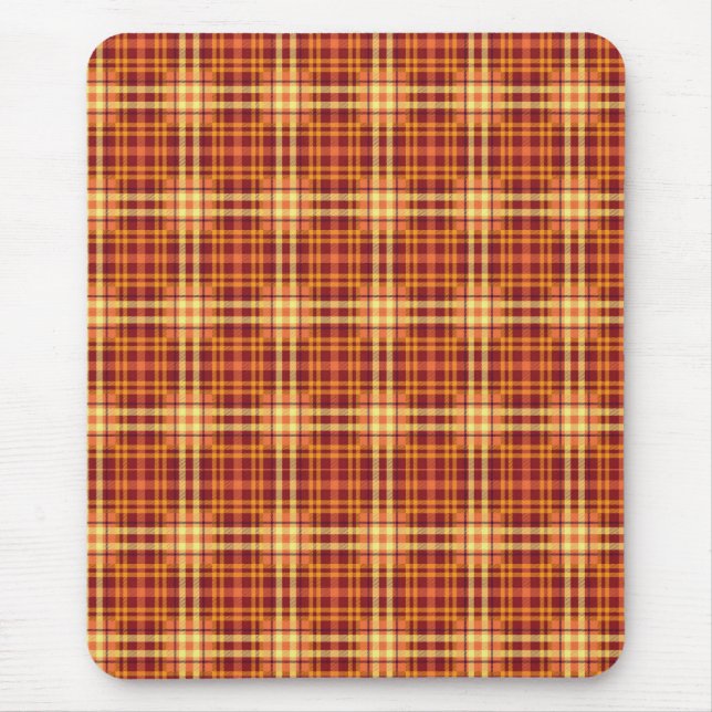 Autumn Plaid Fabric Texture Pattern Tank Top Mouse Mat (Front)