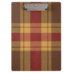 Autumn Plaid Faux Fabric  Clipboard