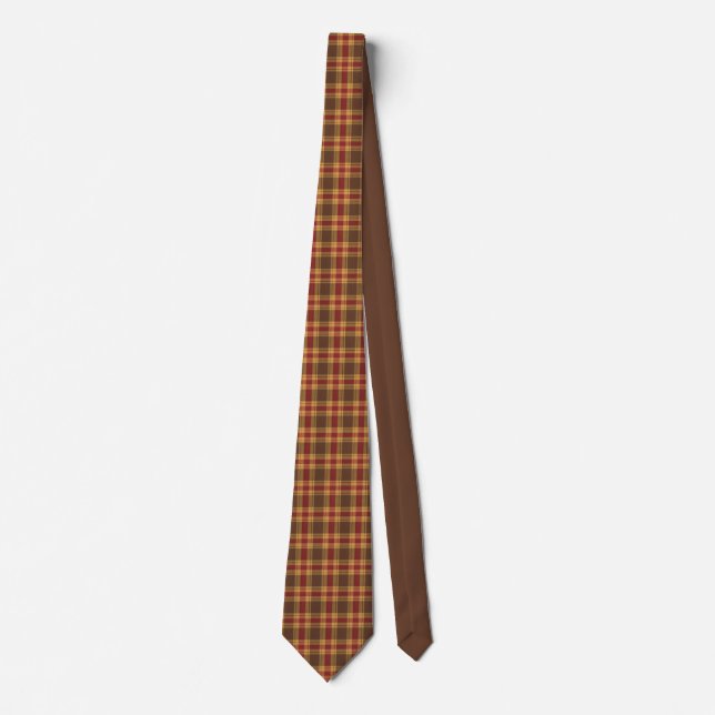Autumn Plaid Faux Fabric  Neck Tie (Front)
