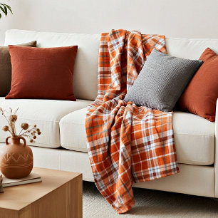 Autumn plaid fleece blanket
