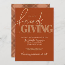 Autumn Plaid Friendsgiving Invitation