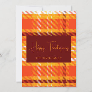 Autumn Plaid Home Decor Fall Season Dinner Holiday Card