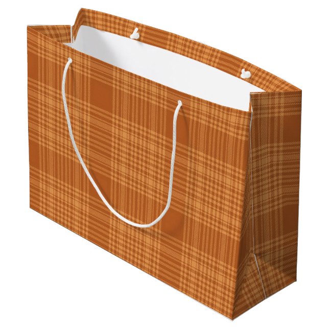 Autumn Plaid Large Gift Bag (Back Angled)