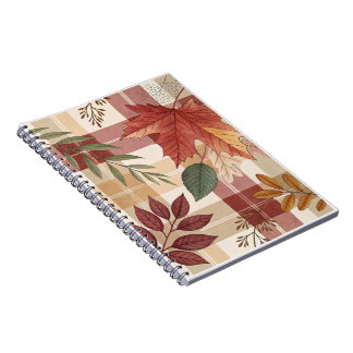 Autumn Plaid & Leaves | Cosy Spiral Photo Notebook