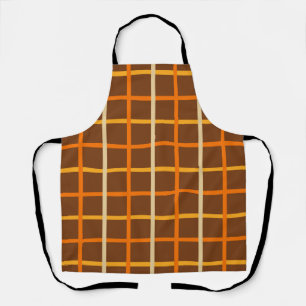Autumn Plaid Pattern in Orange Green and Brown Apron