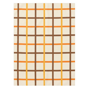 Autumn Plaid Pattern in Orange Green and Brown Tablecloth