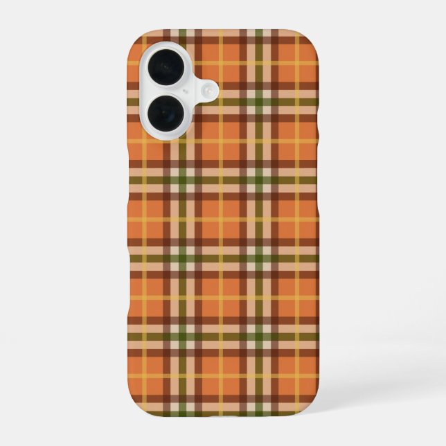 Autumn Plaid Pattern  iPhone 16 Case (Back)