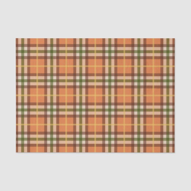 Autumn Plaid Pattern Tissue Paper (Front)