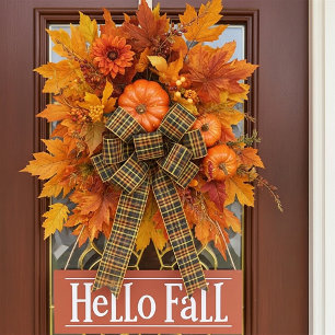 Autumn plaid satin ribbon