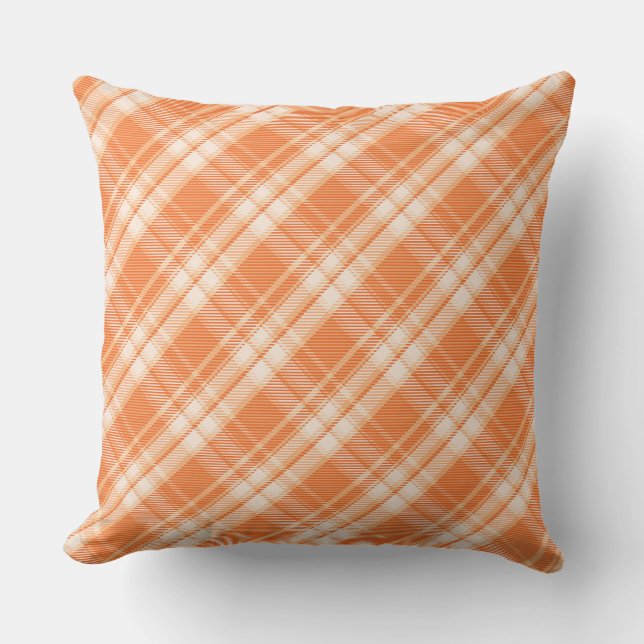 Autumn Plaid Throw Pillow (Front)