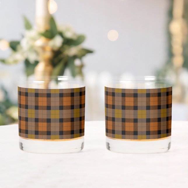 Autumn Plaid Whiskey Glass (Insitu (Wedding))
