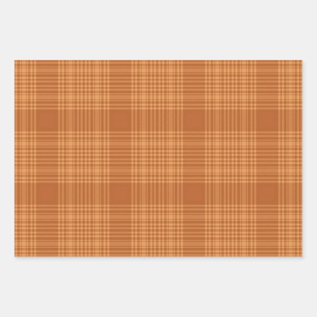 Autumn Plaid Wrapping Paper Sheet (Front)