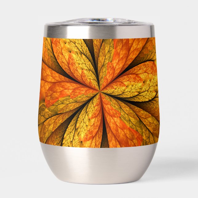 Autumn Plant, Modern Abstract Fractal Art Leaf (Front)